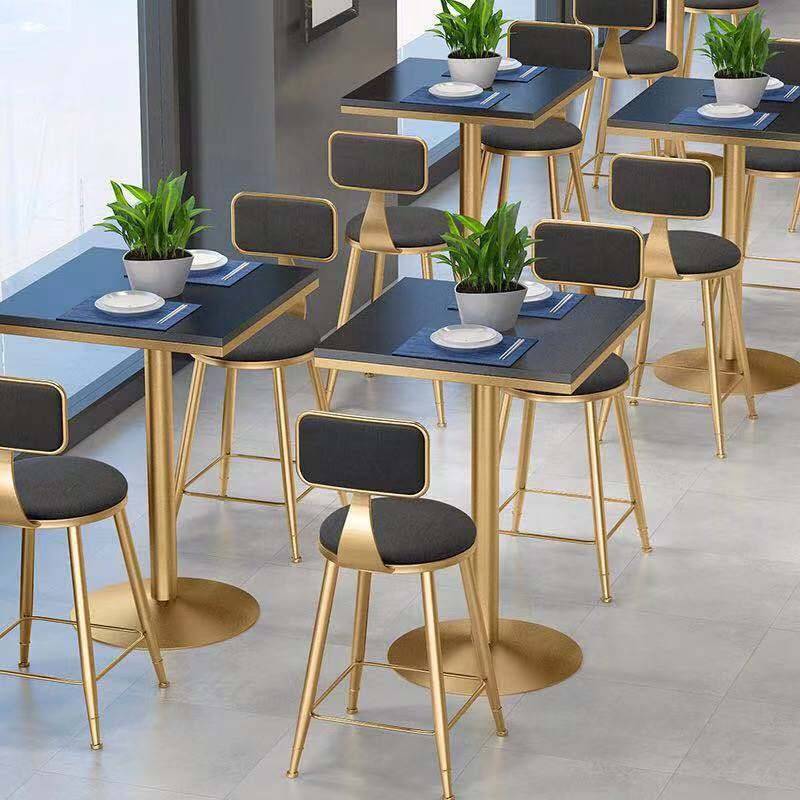 Restaurant Dining Set Marble Table Top Stainless Steel Base Fast Delivery Optional Marble Color