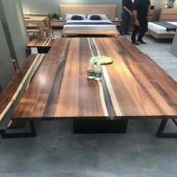 epoxy table american black walnut slab with  epoxy resin custom made dining table