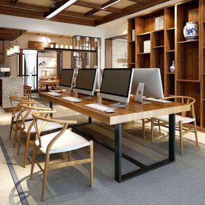 industrial loft  office furniture office table staff table office desk wood office table custom order moq is 1 pcs