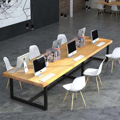 industrial loft  office furniture  table office desk for staff wood office table custom size moq is 1 set