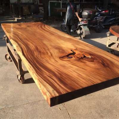 live edge dining table from  Ecuador walnut wood slab kiln-dry with thickness 5-7cm