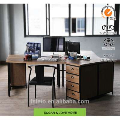 industrial loft style,office furniture, solid wood office table ,office desk with 4 drawers