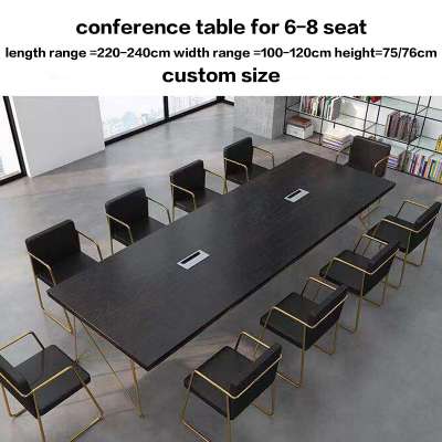 modern office furniture solid wood custom conference table meeting table black pine wood table